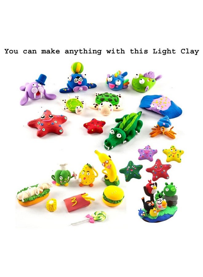 في جراسب طين جاف ناعم ومبتكر وملون للأطفال | عبوة من 12 طينًا خفيفًا للغاية يجف في الهواء مع 3 أدوات | مجموعة ألعاب ممتعة للأطفال لتعزيز الإبداع والخيال - لعبة تخفيف التوتر - Image 2