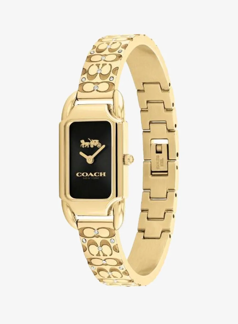 Coach  2-Hand Cadie Collection Quartz Movement Watch For Women With Gold-Tone Stainless Steel Bracelet - 14504250 for Women | Best Price UAE