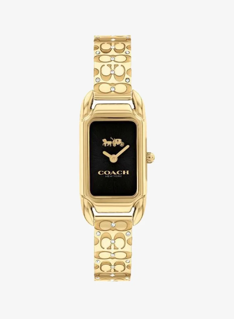 COACH 2-Hand Cadie Collection Quartz Movement Watch For Women With Gold-Tone Stainless Steel Bracelet - 14504250