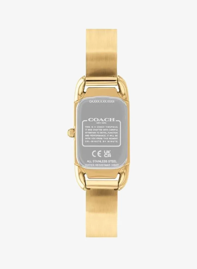 COACH 2-Hand Cadie Collection Quartz Movement Watch For Women With Gold-Tone Stainless Steel Bracelet - 14504250