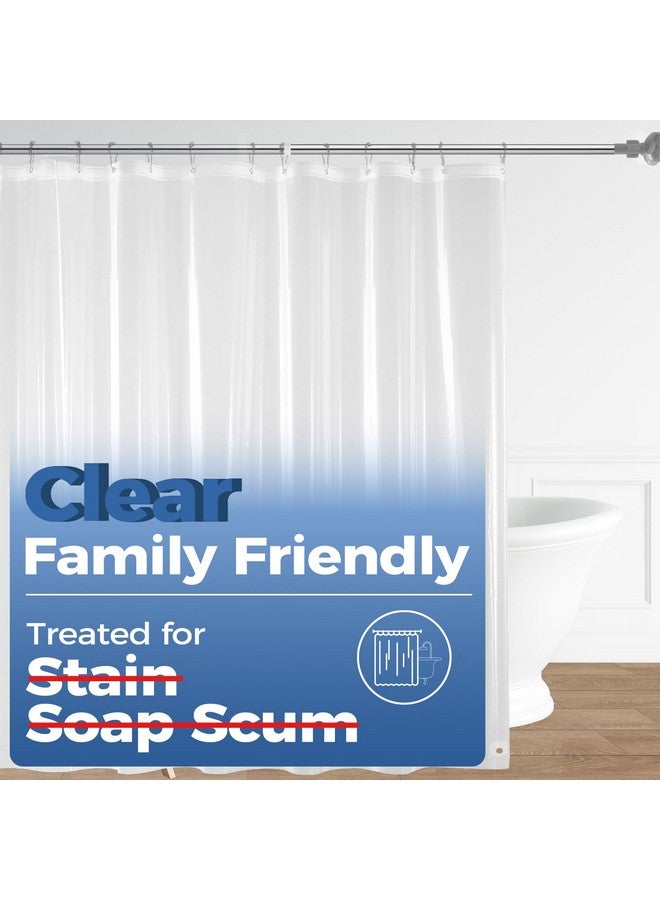 downluxe Set of 2 Waterproof Clear Shower Curtain Liner - PEVA Lightweight Plastic Shower Liner with 3 Magnets, Shower Curtains for Bathroom, 72" x 72", Clear - Image 1