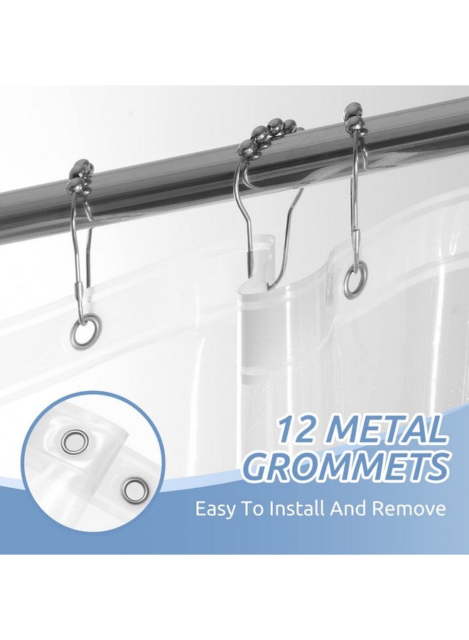 downluxe Set of 2 Waterproof Clear Shower Curtain Liner - PEVA Lightweight Plastic Shower Liner with 3 Magnets, Shower Curtains for Bathroom, 72" x 72", Clear - Image 2