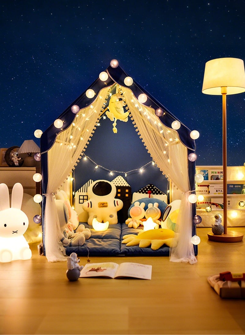 Paka Rabbit Kids Play Tent Playhouse Indoor Outdoor Boys Toddler Large Castle Play House Spaceship Tent, Outer Space Rocket Blue - Image 3