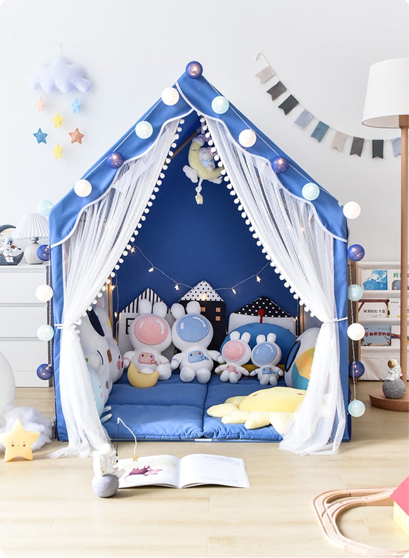 Paka Rabbit Kids Play Tent Playhouse Indoor Outdoor Boys Toddler Large Castle Play House Spaceship Tent, Outer Space Rocket Blue - Image 4