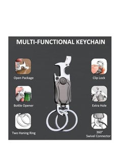 OUYoo OUYoo 2piece pack，key chain, keychain clip, Universal Key Fob Keychain Holder for Men and Women, 360 Degree Rotatable, Bottle Opener, Carabiner Car Key Chains, Additional Saudi Arabia Flag Keychain.  - Image 2