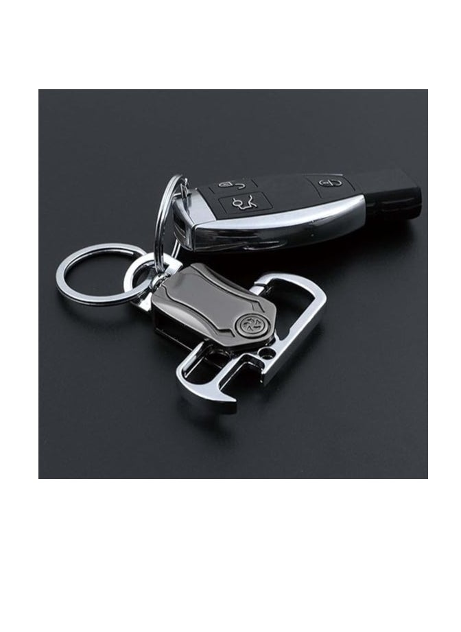 OUYoo 2piece pack，key chain, keychain clip, Universal Key Fob Keychain Holder for Men and Women, 360 Degree Rotatable, Bottle Opener, Carabiner Car Key Chains, Additional Saudi Arabia Flag Keychain.
