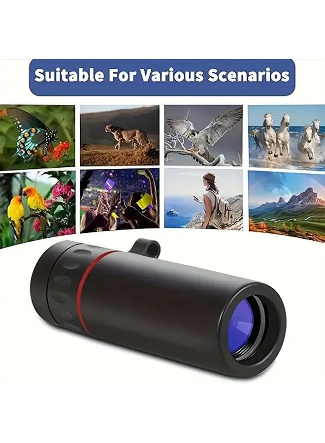 Black HD Monocular Telescope 10x25 Magnification Compact Lightweight For Hiking - Image 4