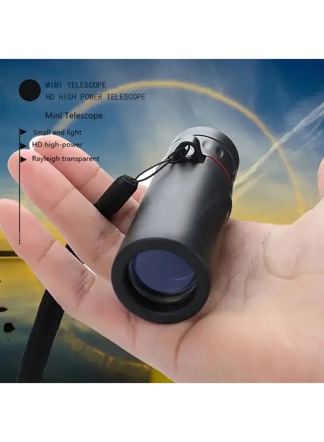 Black HD Monocular Telescope 10x25 Magnification Compact Lightweight For Hiking - Image 3