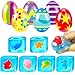 Holydeck 6 Pcs Squishy Stress Nice Cube Fidget Toys with Easter Eggs Sensory Squeeze Toys for Kids Boys Girls Easter Basket Stuffers Egg Fillers Party Favors - Image 2