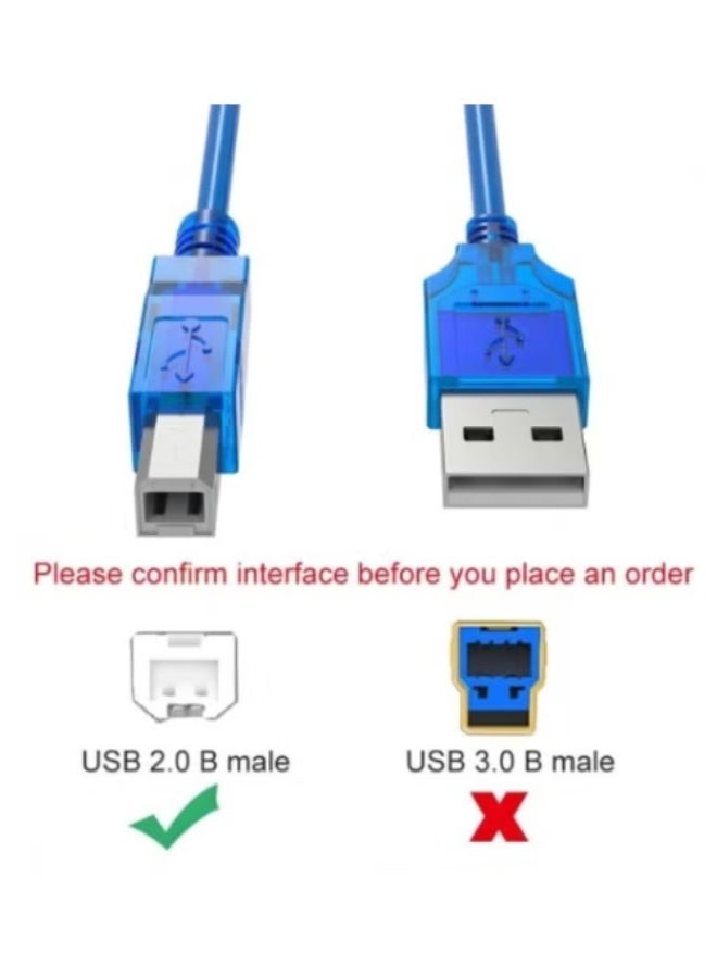 Haing USB 2.0 Type A to Type B cable, blue, 5 meters long - Image 5