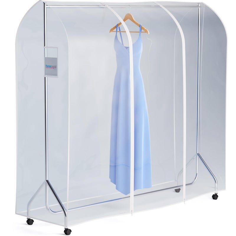 HANgERWORLD 6ft clothes garment Rack cover for Open closet clear Showerproof cOVER ONLY (72x24)