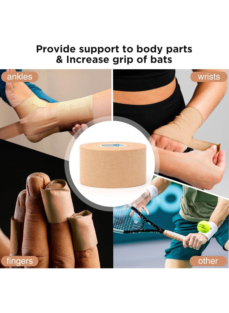 Cuken 3-Roll Zinc Oxide Tape, 2.5cm x 10m Breathable Athletic Strapping Tape, Latex Free Cotton Sports Tape, Wrist Finger Strapping Tape, Rigid Joint Protection for Baseball Tennis Gym Workout, Beige - Image 5