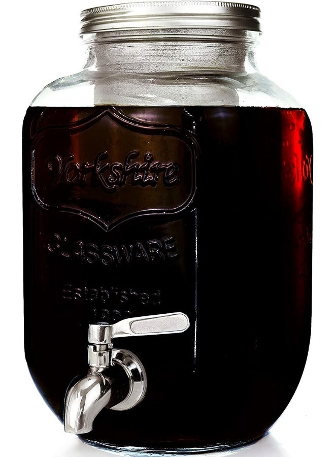 Willow & Everett Cold Brew Coffee & Iced-Tea Maker Pitcher, 1 Gal Glass Dispenser w/Metal Spigot & Mesh Filter Iced Coffee & Sun Tea Brewing System - Image 5