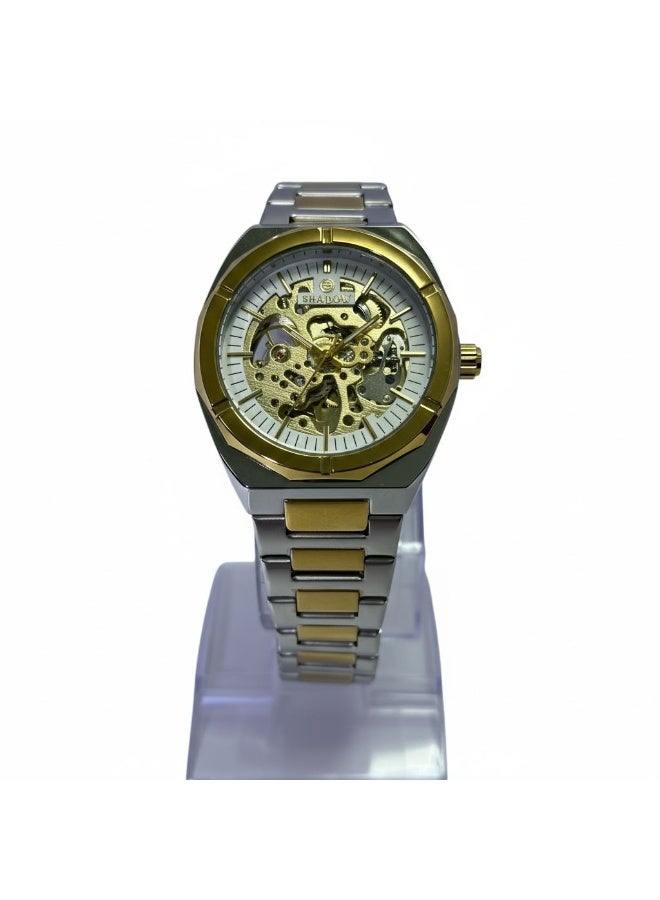 SHADOW Legacy SD8192M Automatic Skeleton Watch for Men Stainless Steel Two-Tone Gold & Silver Luxury Mechanical Wrist Watch - Image 2