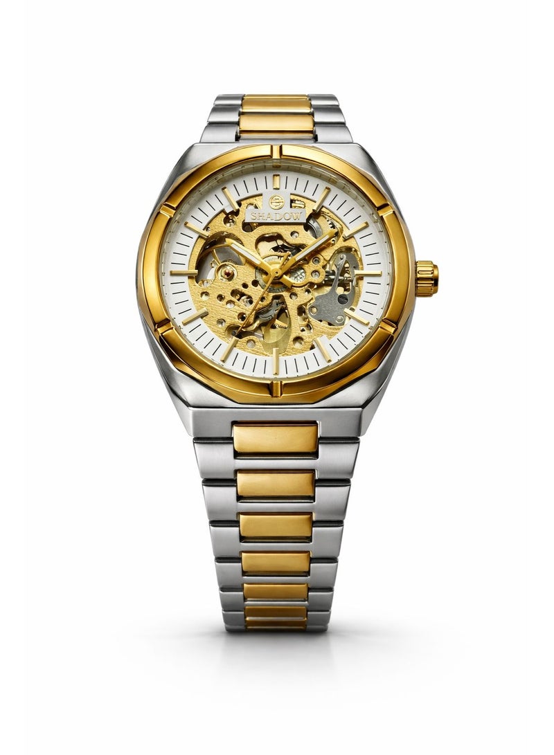 SHADOW Legacy SD8192M Automatic Skeleton Watch for Men Stainless Steel Two-Tone Gold & Silver Luxury Mechanical Wrist Watch - Image 1