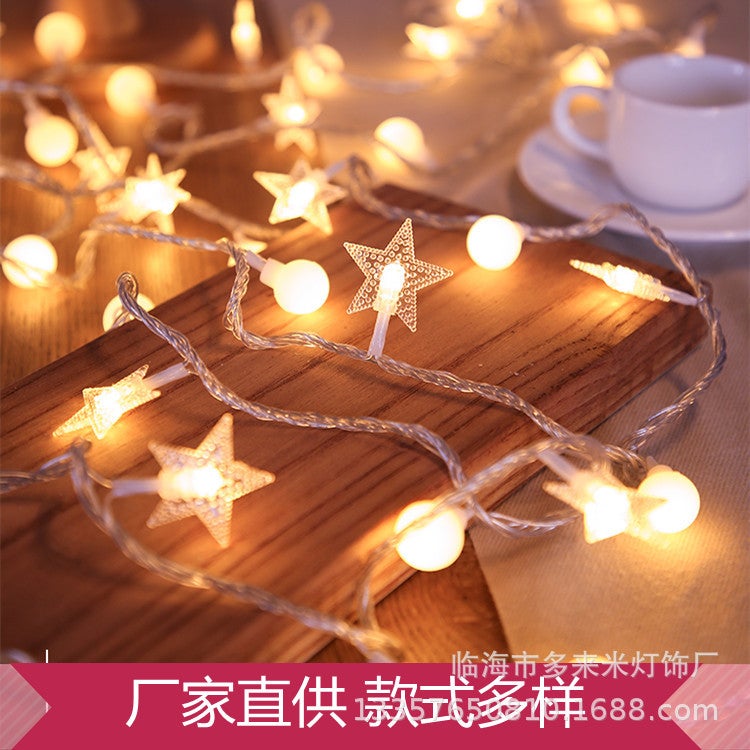Led Star Lamp Atmosphere Lamp Camping Lamp Ball Lamp String Birthday Layout Bedroom Net Red Decorative Small Colored Lamp - Image 3