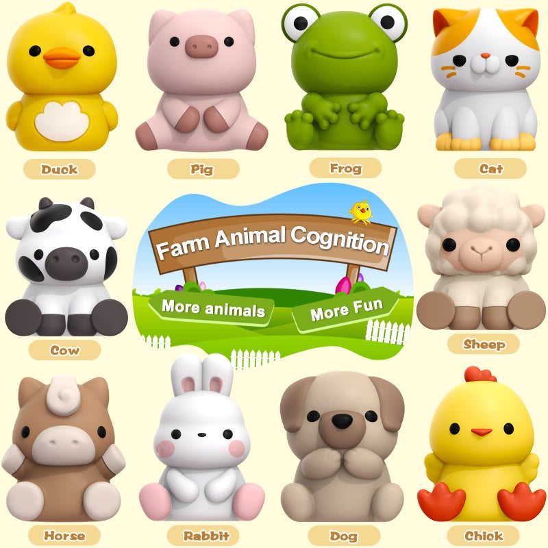 Aigybobo Learning Toys for 1,2,3 Year Old Toddlers, 20Pcs Farm Animals Toys Montessori Counting, Matching & Sorting Fine Motor Games, Christmas Birthday Easter Gift for Baby Boys Girls Age 12-18 Months - Image 2