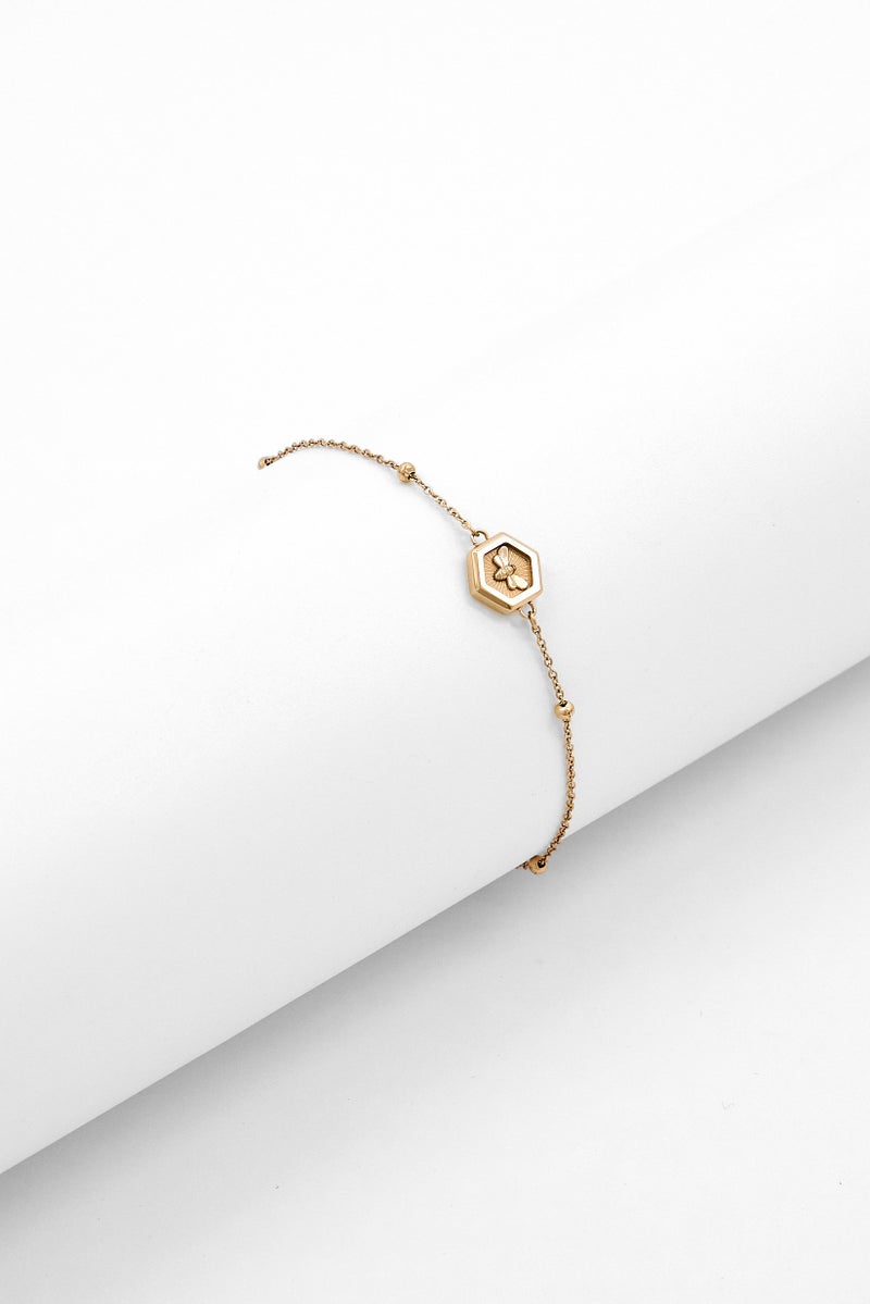 OLIVIA BURTON Women Minima Bee Carnation Gold Bracelet, Rose Gold  - Image 1