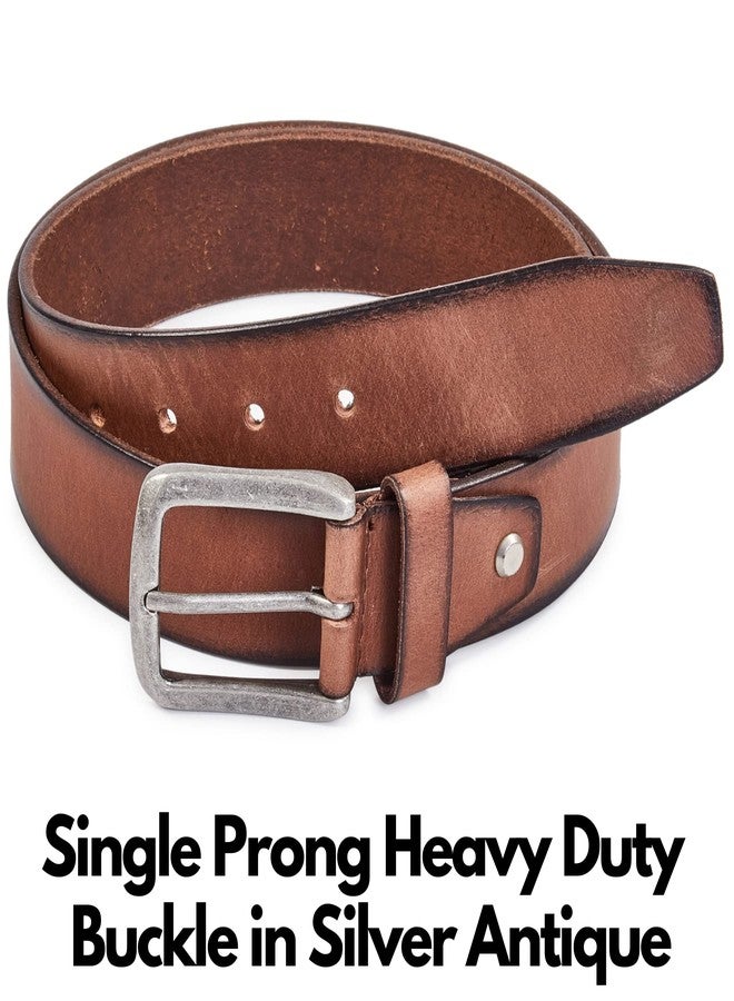 Cochoa Real Full Grain Harness Cow Leather Belt for Men 38mm Width Casual Retro look Vintage style Handmade Valentine Gift (Brown, Size 40" (Waist 38")) - Image 3
