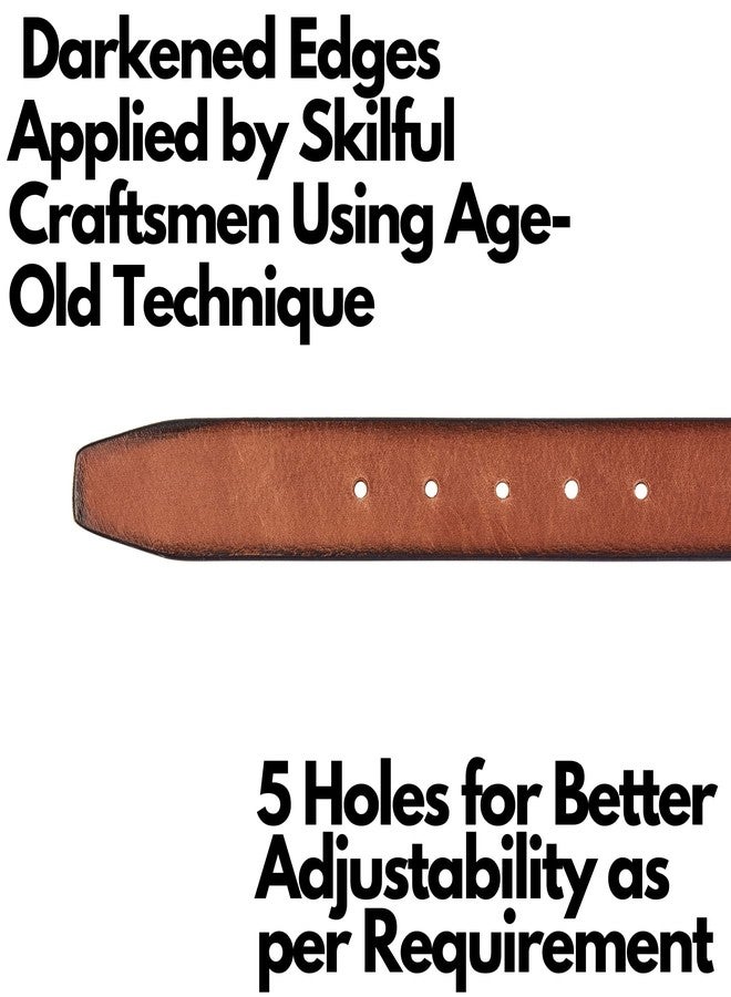 Cochoa Real Full Grain Harness Cow Leather Belt for Men 38mm Width Casual Retro look Vintage style Handmade Valentine Gift (Brown, Size 40" (Waist 38")) - Image 5