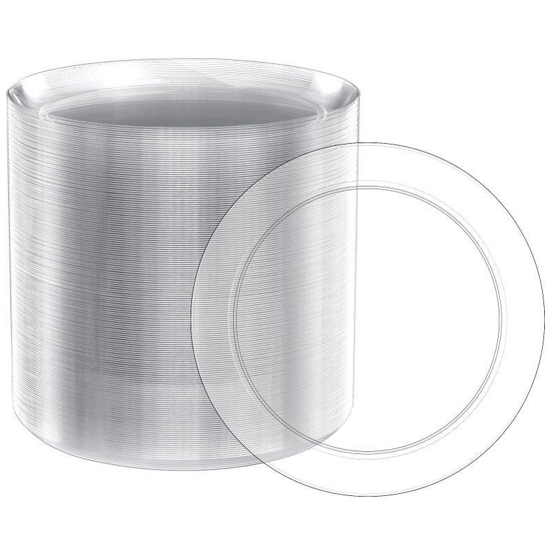 FOCUSLINE 100 Count Clear Plastic Plates 7 Inch, Disposable Salad Dessert Plates - Premium Clear Hard Plastic for Weddings, Parties and Events - Image 1