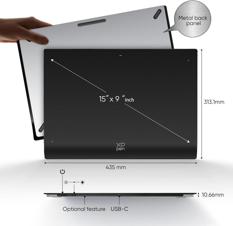 XPPen Deco Pro Graphic Drawing Tablet Bluetooth with Shortcut Remote Battery-Free Stylus Supports 16K Pressure (15" x 9") - Image 3