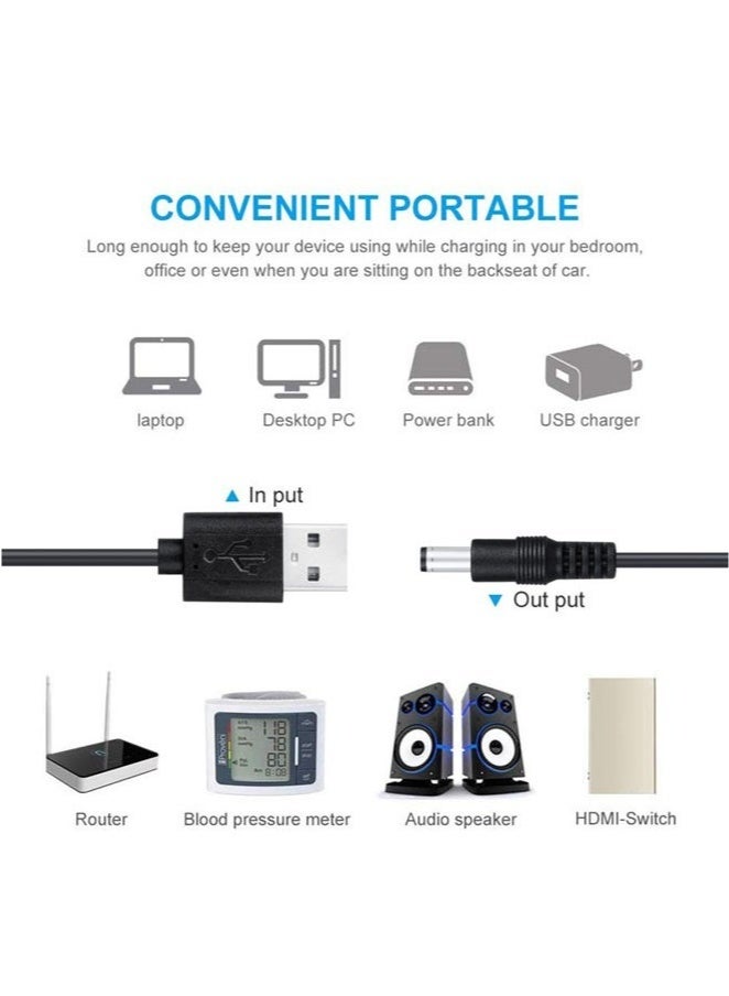 Universal 5V USB to DC 5V Power Cord 5.5 2.1 mm Plug Connector Tip Jack Charging Cable with 8 Connector Tips  - Image 3