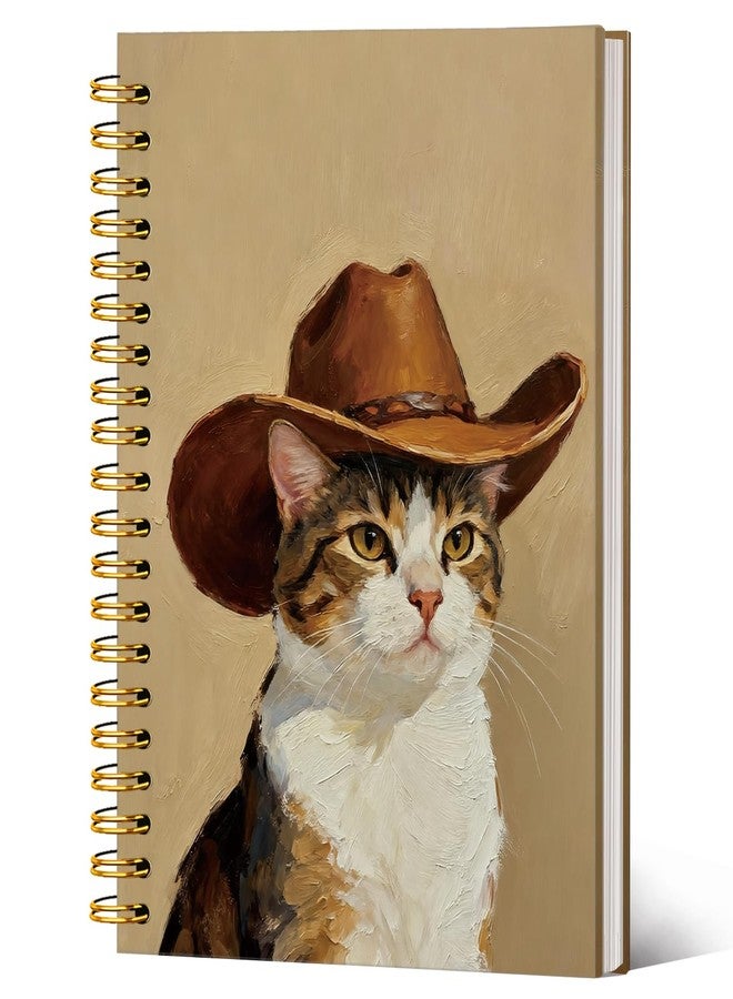 SJDFCSA Funny Cat Notebook Journal Gifts for Women Men, Western Gifts for Women, Cute Notebooks for Women Girls Coworkers Cat Lovers, Western Cowboy School Office Supplies 5.5x8.4 Inch - Image 1