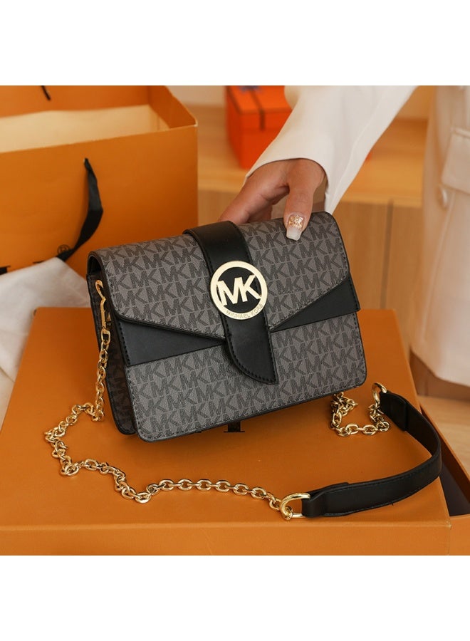 ام كي حقيبة كتف نسائية بسحاب وحقيبة كروس بودي بنمط حروف كلاسيكي