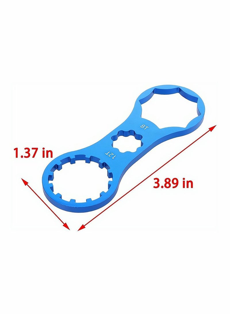Y&D Bicycle Wrench, Bike Front Fork Shoulder Cover Wrench Cap Removal and Installation Spanner Tool, Repair Tool for XCM/XCT/RST MTB Bike, 2 Pcs, Blue Red - Image 4