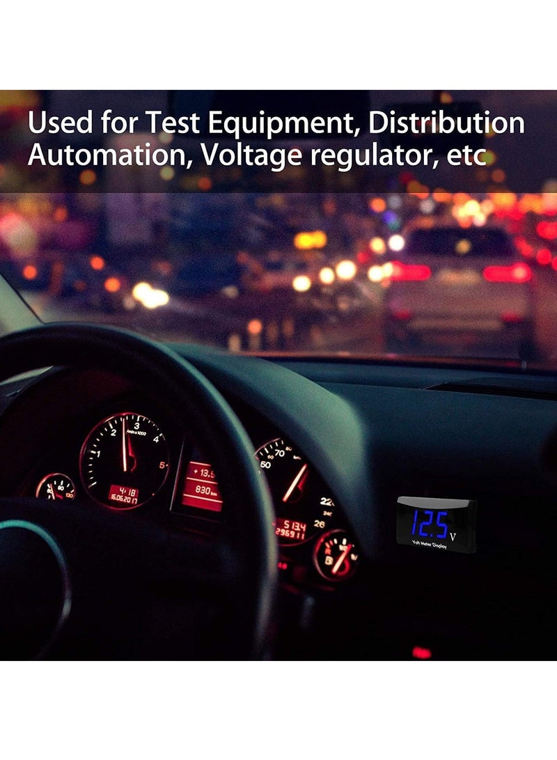 12V Car Digital Voltmeter Gauge, Battery Voltage Mete, Waterproof LED Display Motorcycle Voltmeter Power Energy Volt Meter Gauge for Trailer Camper Boat Marine Vehicle Caravan Car Battery Voltage - Image 5