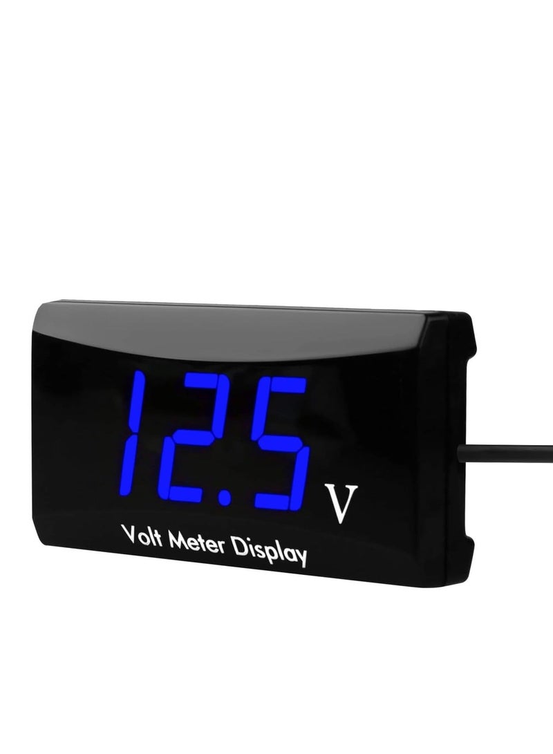 12V Car Digital Voltmeter Gauge, Battery Voltage Mete, Waterproof LED Display Motorcycle Voltmeter Power Energy Volt Meter Gauge for Trailer Camper Boat Marine Vehicle Caravan Car Battery Voltage - Image 1