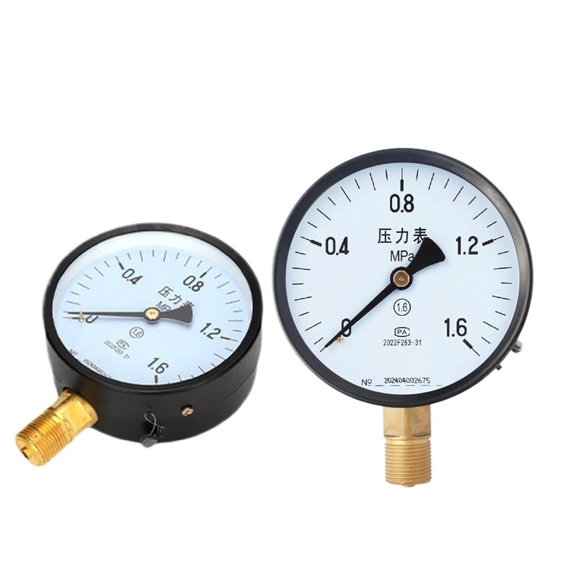 1pc Y-100 Radial Pressure Gauge 100mm -0.1~60MPa G1/2 M20 Air Water Vacuum Negative Manometer for Industrial Use(M20-1.5,0-0.6Mpa) - Image 1
