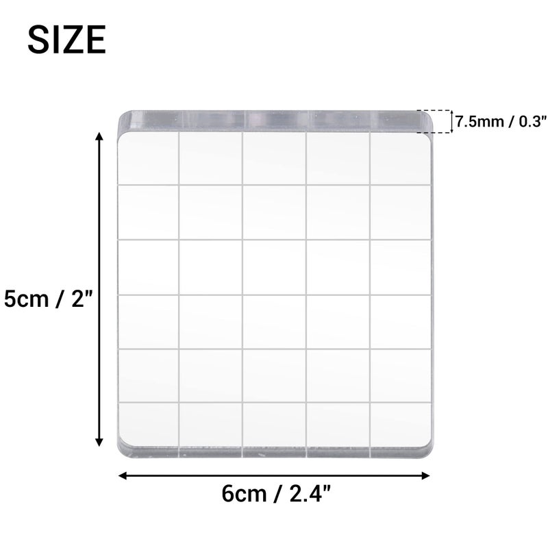 IFAMIO 6 Pieces Stamp Block Clear Acrylic Stamping Blocks Tools Set with Grid Lines for DIY Crafts Scrapbooking Card Making Ornaments Stamping Projects - Image 3