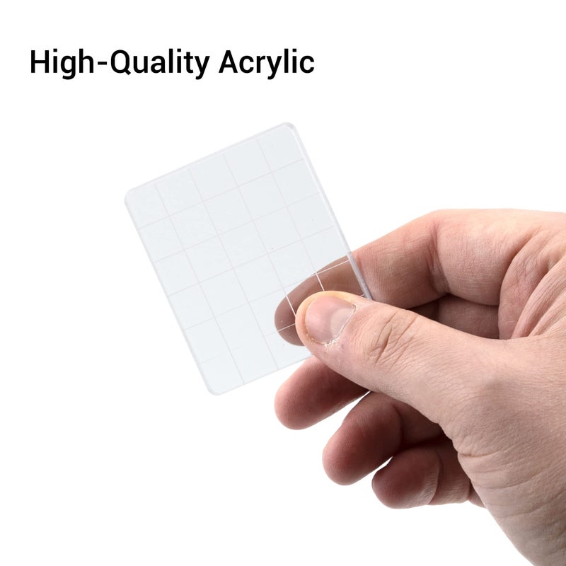 IFAMIO 6 Pieces Stamp Block Clear Acrylic Stamping Blocks Tools Set with Grid Lines for DIY Crafts Scrapbooking Card Making Ornaments Stamping Projects - Image 4
