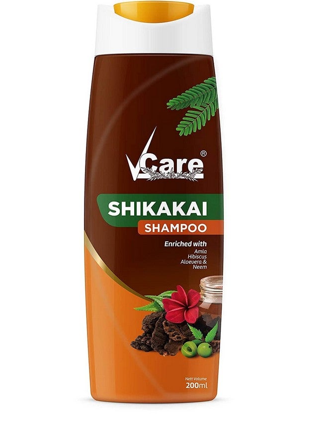 VCare شامبو شكاكاي للعناية مدعوم بالأملاء؛ الكركديه؛ الألوة فيرا؛ النيم 200 مل/6.7 أونصة سائلة - Image 2