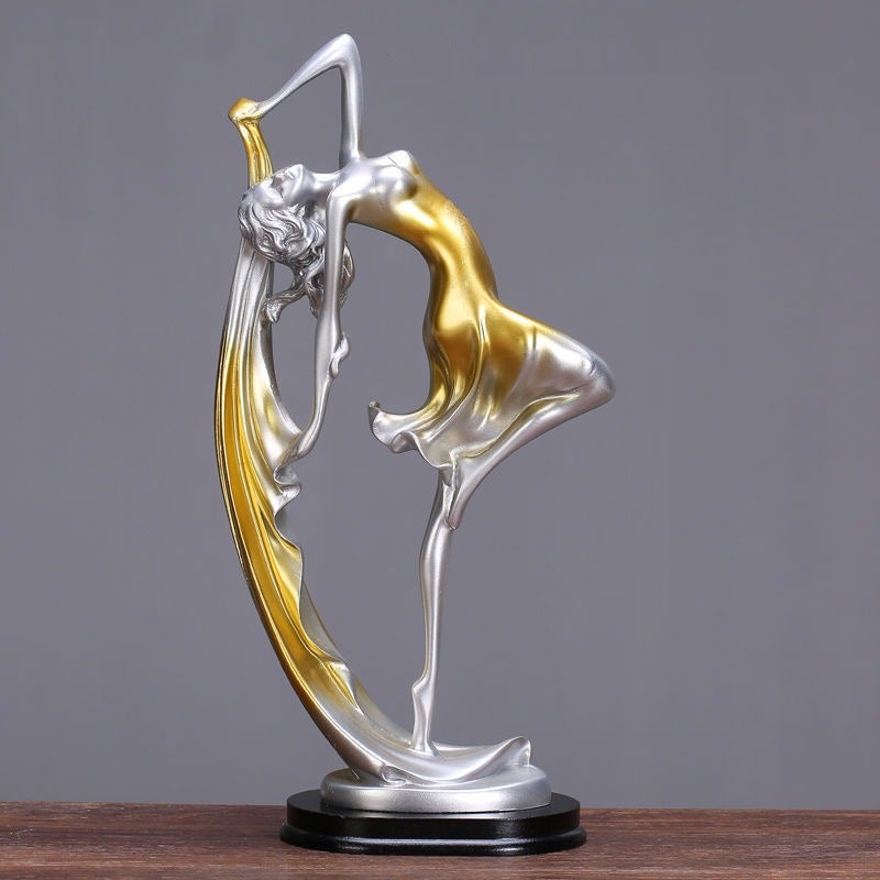 WG European-style dancing girl figurine, elegant dancing woman decoration, fashionable birthday gift, home décor item, artisanal  gift. - Image 2