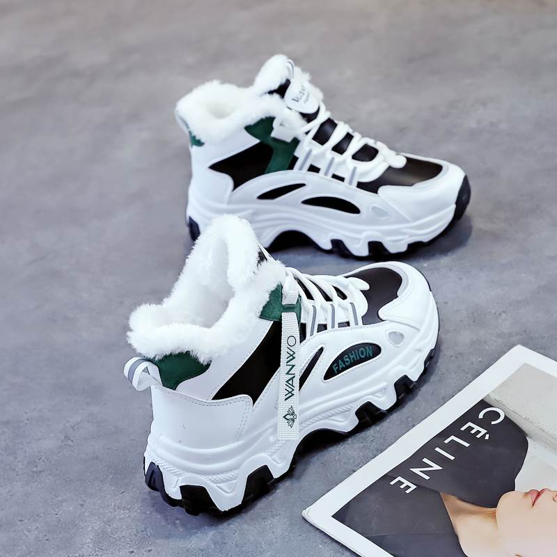 Shopping Mall Same Style Winter Cotton Shoes Women'S Fleece-Lined Thickened Martin Short Boots Snow Boots - Image 2