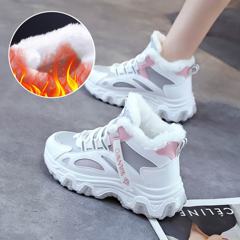 Shopping Mall Same Style Winter Cotton Shoes Women'S Fleece-Lined Thickened Martin Short Boots Snow Boots - Image 1