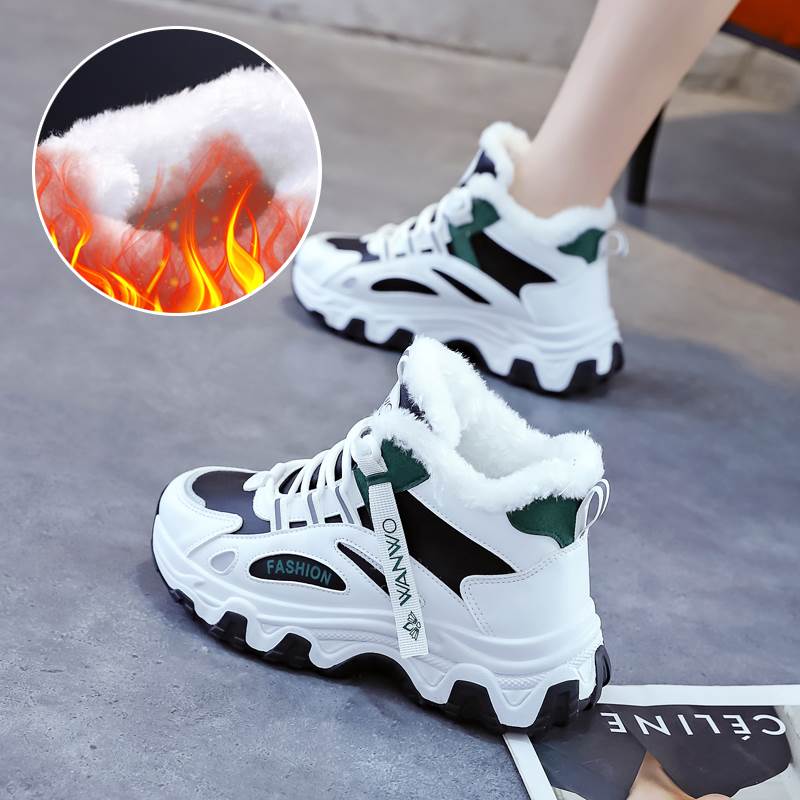 Shopping Mall Same Style Winter Cotton Shoes Women'S Fleece-Lined Thickened Martin Short Boots Snow Boots - Image 3