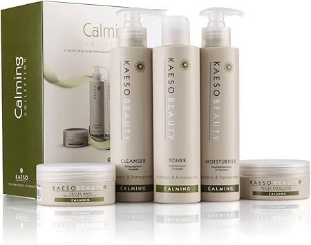 Kaeso Calming Facial Kit Includes Calming Mask Calming Exfoliator Calming Cleanser Calming Toner Calming Moisture