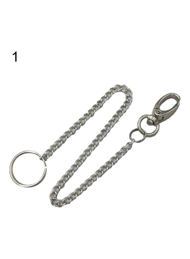 NIBEMINENT Men Stainless Steel Wallet Belt Chain Pants Trousers Keyring Anti-Lost Keychain  - Image 1