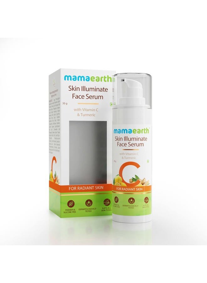 Mamaearth Mamaearth Vitamin C Skin Illuminate Face Serum | with Turmeric for Radiant Skin | Radiance Serum to Reduce Fine Lines & Wrinkles | No Paraben & Silicone | 1.01 Fl Oz/30ml - Image 1