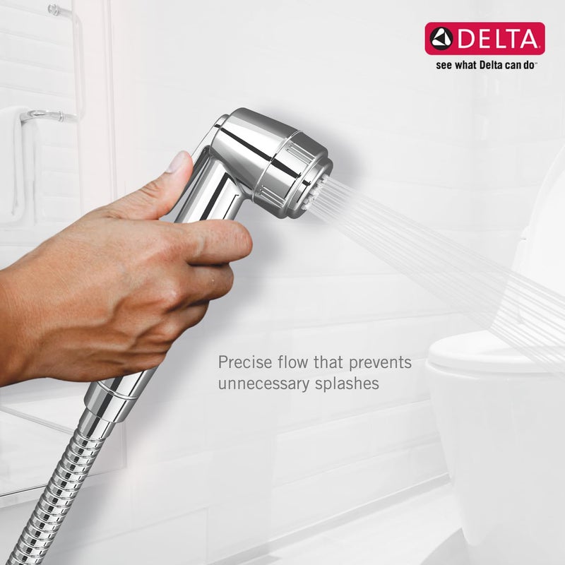 Delta Faucet 22900-I ABS Health Faucet with SS-304 Grade 1.25 Meter Flexible Hose Pipe & Wall Hook, Contemporary Premium Hygiene Spray/ Jet Spray/ Health Faucet Gun in Polished Chrome - Image 2