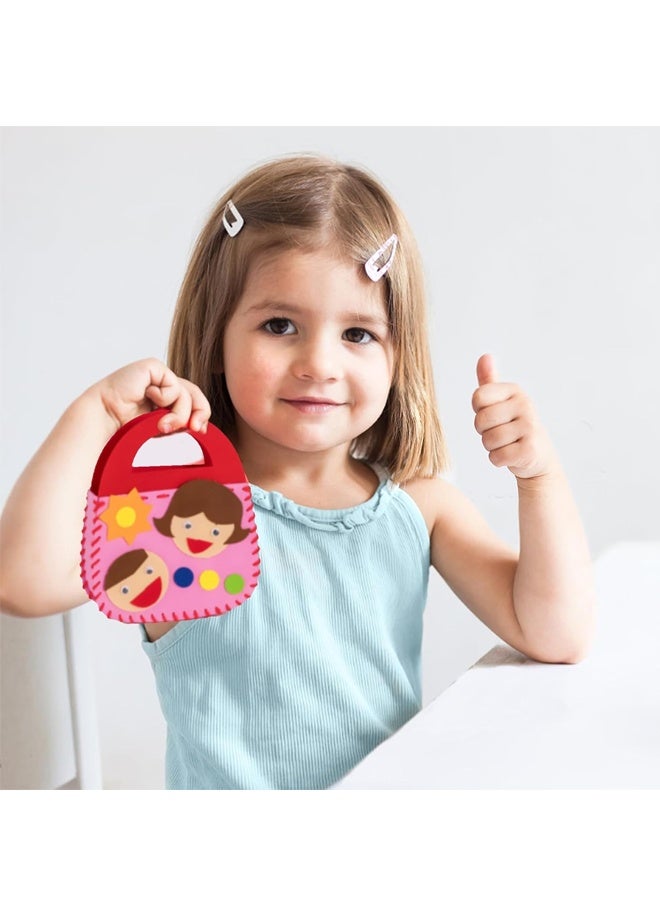 8 Set Sewing Handbag Kit, Sew Your Own Purses and Handbags, Felt Sewing Kit with Stickers DIY Sewing Felt Craft for Girls - Image 5