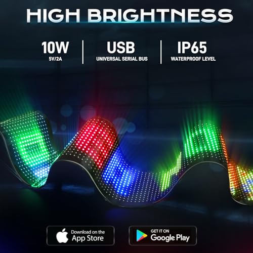 Rayhome 58''x8'' Large Multiple Programmable LED Sign, Full Color Bright Scrolling LED Signs, Bluetooth APP Control Custom Text Pattern Animation digital Display for Store Hotel Bar - Image 3
