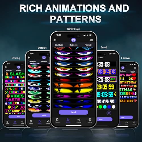 Rayhome 58''x8'' Large Multiple Programmable LED Sign, Full Color Bright Scrolling LED Signs, Bluetooth APP Control Custom Text Pattern Animation digital Display for Store Hotel Bar - Image 5
