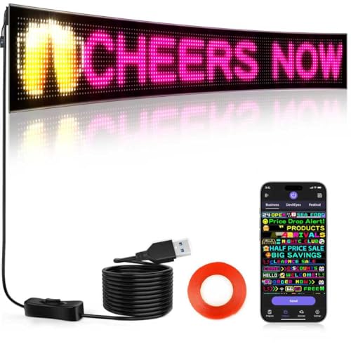 Rayhome 58''x8'' Large Multiple Programmable LED Sign, Full Color Bright Scrolling LED Signs, Bluetooth APP Control Custom Text Pattern Animation digital Display for Store Hotel Bar - Image 1