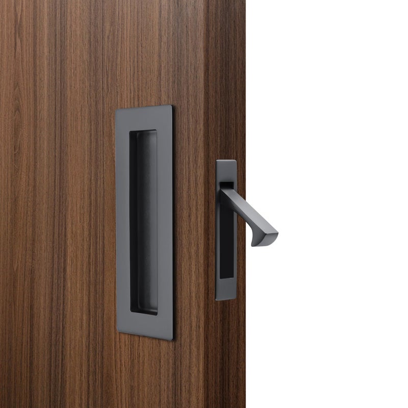 Dontay Sliding Pocket Door Handles 304 Stainless Steel Non Locking Pocket Door Hardware Recessed Flush Finger Pulls Heavy Duty Edge Pull 1 Set Graphite 6 Inch - Image 2