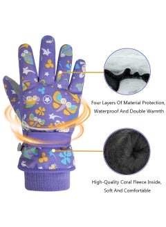 SYOSI Kids Winter Gloves, Children Warm Stretchy Knitted Cuff Mittens for Boys and Girls Outdoor Sports Ski Cycling Running 4-6 Years  - Image 4